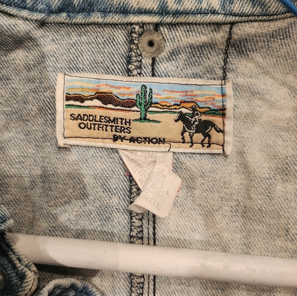 Long Heavy Saddlesmith Outfitters Jean Jacket - Picture 3 of 6